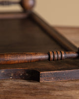 Wooden Serving Tray with Turned Ball Handles, France, 1970's