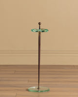 Italian Faceted Glass and Brass Floor Ashtray Stand, 1960's
