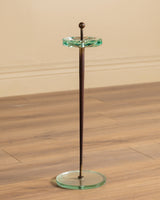 Italian Faceted Glass and Brass Floor Ashtray Stand, 1960's