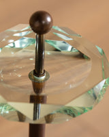Italian Faceted Glass and Brass Floor Ashtray Stand, 1960's