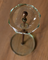 Italian Faceted Glass and Brass Floor Ashtray Stand, 1960's