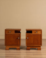 Pair of Art Deco Oak Nightstands, France, 1940's