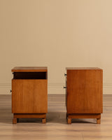 Pair of Art Deco Oak Nightstands, France, 1940's
