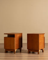 Pair of Art Deco Oak Nightstands, France, 1940's