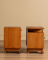 Pair of Art Deco Oak Nightstands, France, 1940's