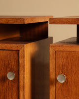 Pair of Art Deco Oak Nightstands, France, 1940's