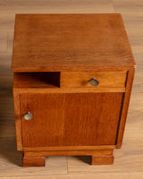 Pair of Art Deco Oak Nightstands, France, 1940's