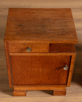 Pair of Art Deco Oak Nightstands, France, 1940's