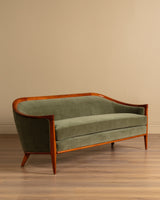 "Aristokrat" Teak Sofa in Kelly Wool by Bertil Fridhagen, Sweden, 1960's