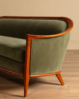 "Aristokrat" Teak Sofa in Kelly Wool by Bertil Fridhagen, Sweden, 1960's