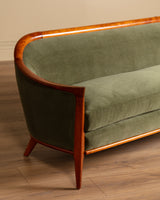 "Aristokrat" Teak Sofa in Kelly Wool by Bertil Fridhagen, Sweden, 1960's