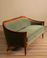 "Aristokrat" Teak Sofa in Kelly Wool by Bertil Fridhagen, Sweden, 1960's
