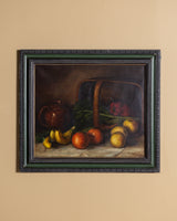 Fruit Basket Still Life by Ecole Europeene, Spain, 1950's