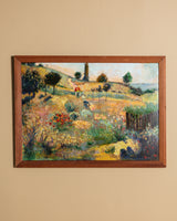 Sunlit Garden Landscape Oil Painting, French, Early 20th Century