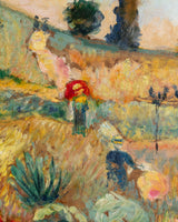 Sunlit Garden Landscape Oil Painting, French, Early 20th Century