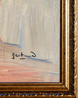 Seated Nude Oil Painting by Bertrand, France, 1950's