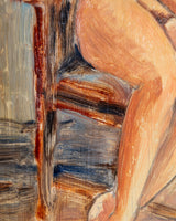 Seated Nude Oil Painting by Bertrand, France, 1950's