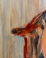 Seated Nude Oil Painting by Bertrand, France, 1950's