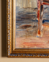 Seated Nude Oil Painting by Bertrand, France, 1950's