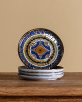 Kaleidoscope Glazed Studio Pottery Dishes, Set of 4, USA, 1960's