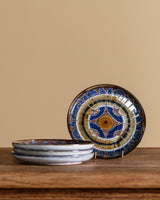 Kaleidoscope Glazed Studio Pottery Dishes, Set of 4, USA, 1960's