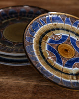 Kaleidoscope Glazed Studio Pottery Dishes, Set of 4, USA, 1960's