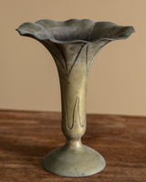 Art Nouveau Brass Trumpet Vase, France, 1910's