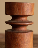 Turned Teak Taper / Pillar Holder, Scandinavia, 1960's