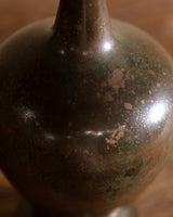Japanese Bronze Long-Neck Vase Signed Ikken, Japan, Early 20th Century
