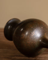 Japanese Bronze Long-Neck Vase Signed Ikken, Japan, Early 20th Century