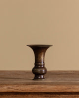 Small Gu Form Solid Bronze Vase I, Japan, Early 20th Century