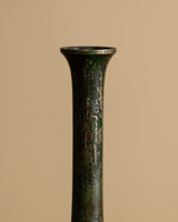 Bronze Long-Neck Vase w/ Green Patina, Japan, Early 20th Century