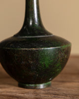 Bronze Long-Neck Vase w/ Green Patina, Japan, Early 20th Century
