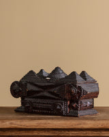 Large Double Layer Pyramid Tramp Art Box, USA, Late 19th Century