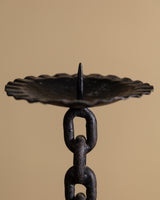 Brutalist Chain Link Iron Candle Holder, Spain, 1960's