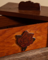 Handmade Wood Box with Rose Motif, USA, Early 20th Century