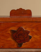 Handmade Wood Box with Rose Motif, USA, Early 20th Century