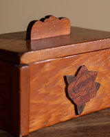 Handmade Wood Box with Rose Motif, USA, Early 20th Century