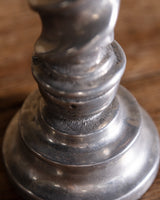 Pair of Silver Swirl Metal Candlesticks, Europe, Mid-20th Century