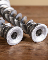 Pair of Silver Swirl Metal Candlesticks, Europe, Mid-20th Century