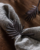 Set of 6 Metal Leaf Napkin Rings, France, Mid-20th Century