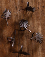 Set of 6 Metal Leaf Napkin Rings, France, Mid-20th Century