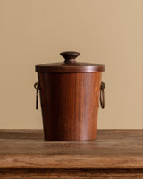 MCM Wooden Ice Bucket w/ Tongs, Denmark, 1960's