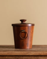 MCM Wooden Ice Bucket w/ Tongs, Denmark, 1960's