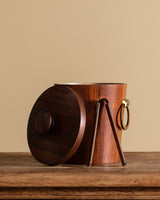 MCM Wooden Ice Bucket w/ Tongs, Denmark, 1960's