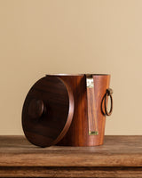 MCM Wooden Ice Bucket w/ Tongs, Denmark, 1960's