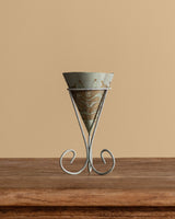 Hand Painted Toleware Vase with Stand, France, Mid-20th Century