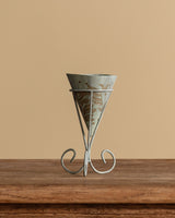 Hand Painted Toleware Vase with Stand, France, Mid-20th Century