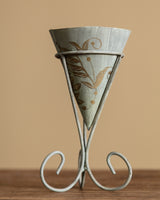 Hand Painted Toleware Vase with Stand, France, Mid-20th Century