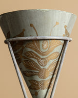 Hand Painted Toleware Vase with Stand, France, Mid-20th Century